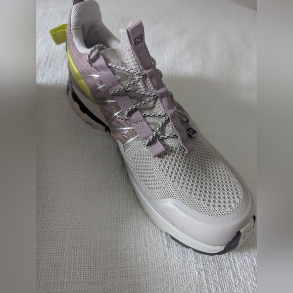 Salomon Shoes Women's 9 Grey Yellow XA Cover Trail Running Shoe Unisex EUC Men 8 - Picture 3 of 9